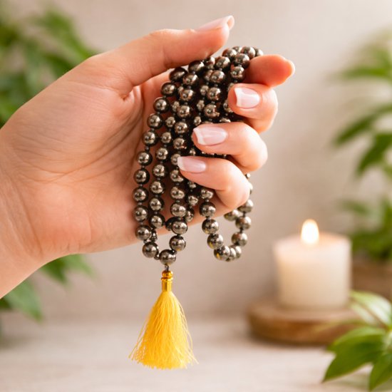 Natural Pyrite Stone Mala (Rosary)